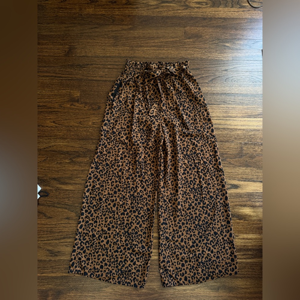 Sienna Sky Leopard Print Wide-Leg Pants